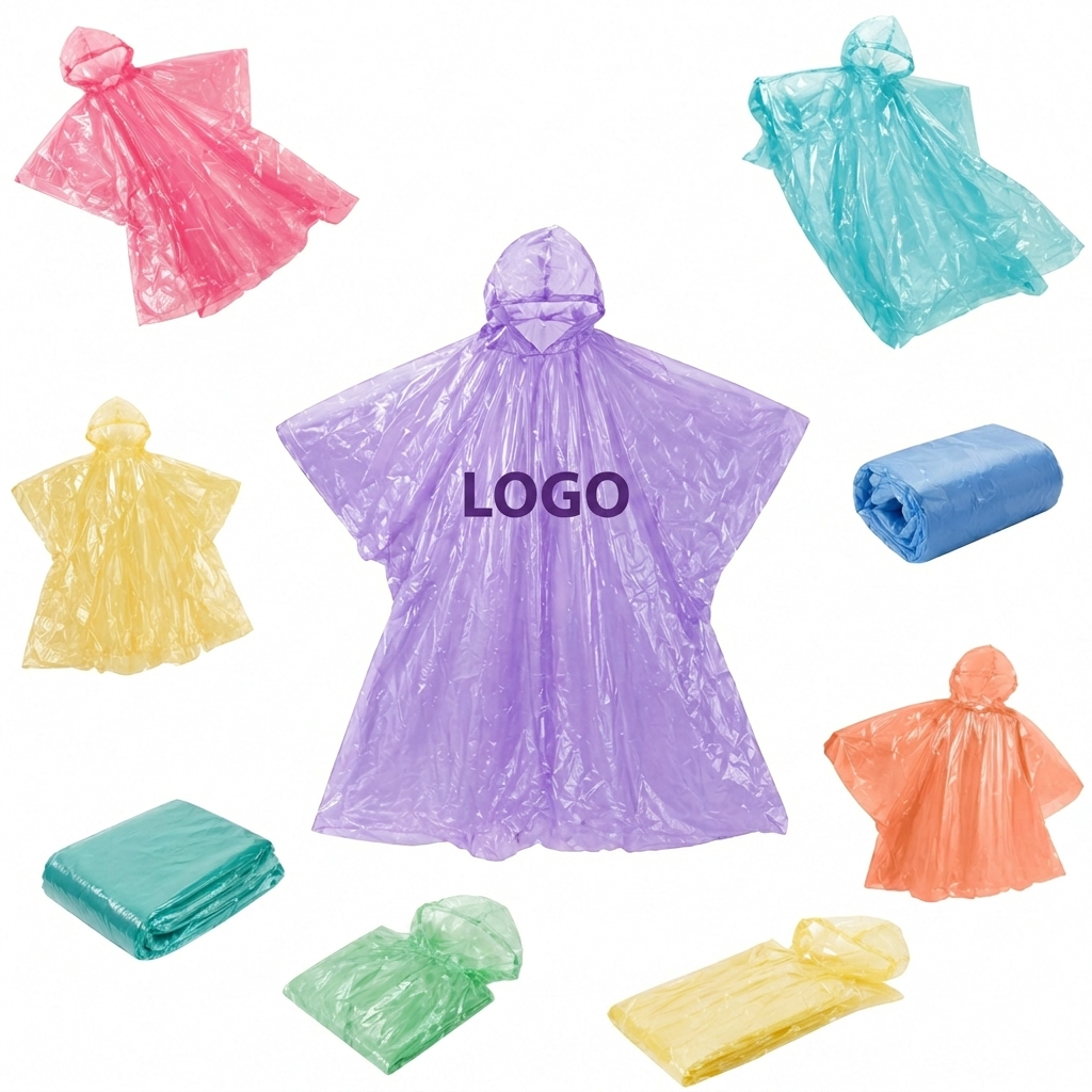 Lightweight Emergency Hooded Rain Poncho for Outdoor Events