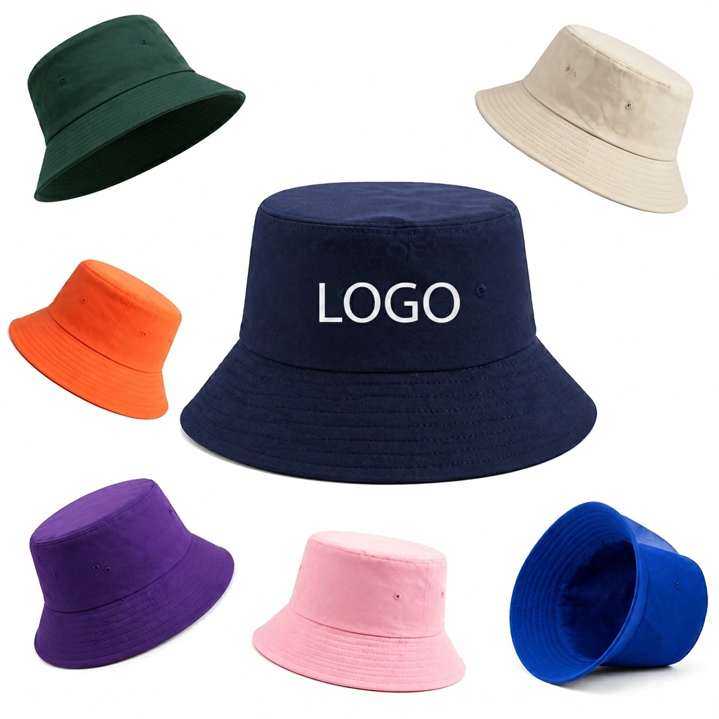 Packable Cotton Canvas Wide-Brim Bucket Hat