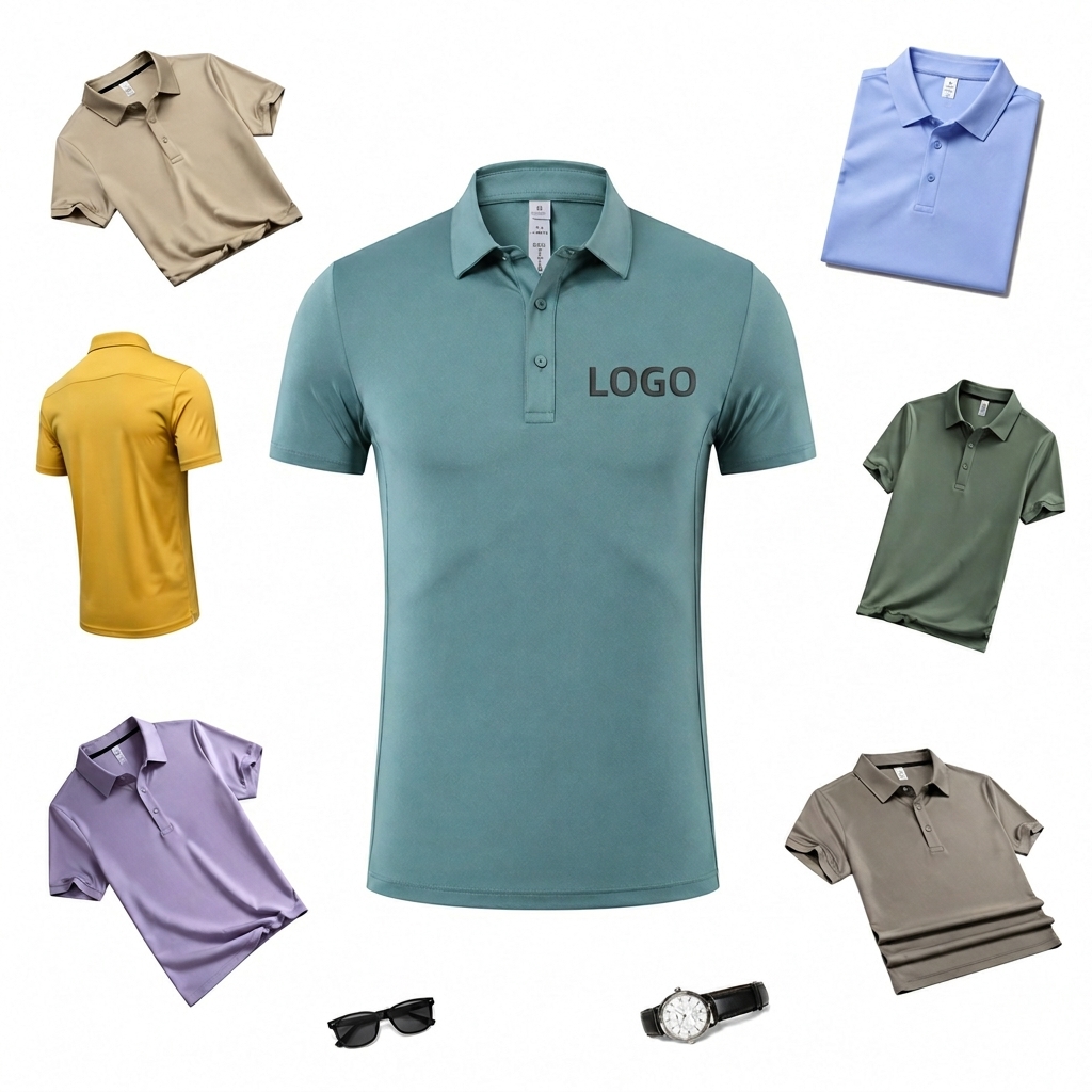 Moisture-Wicking Performance Polo Shirt with Breathable Mesh Fabric
