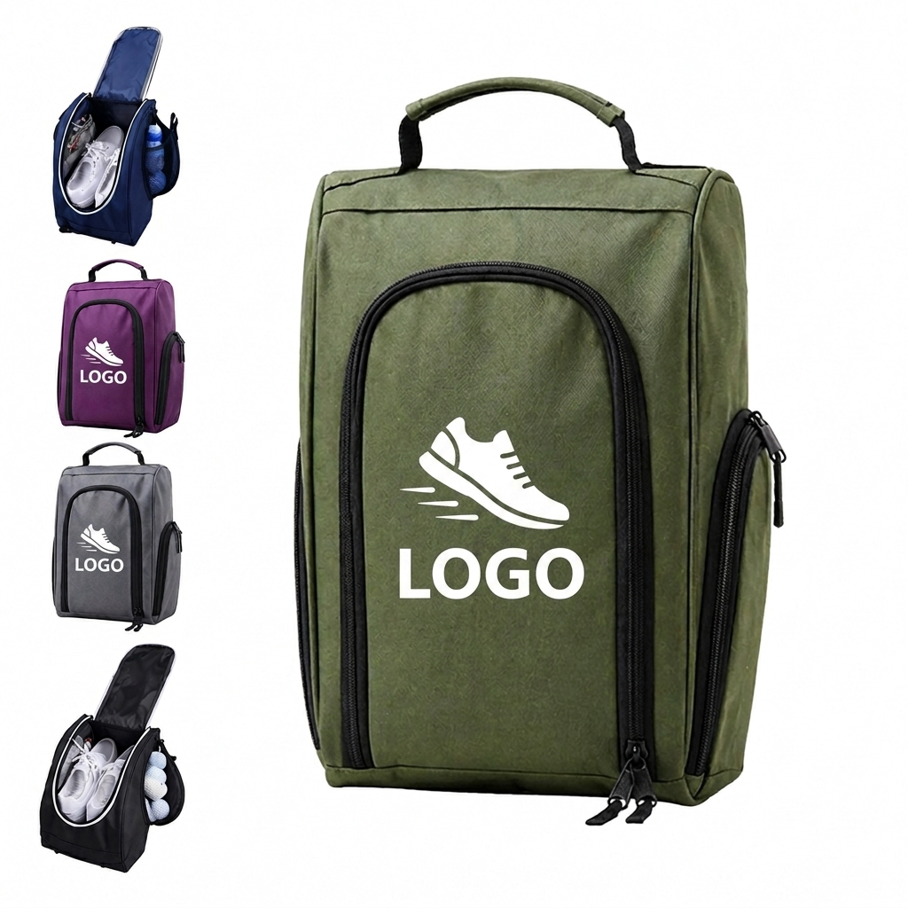 Deluxe Vertical Golf Footwear Carrier with Side Utility Pockets