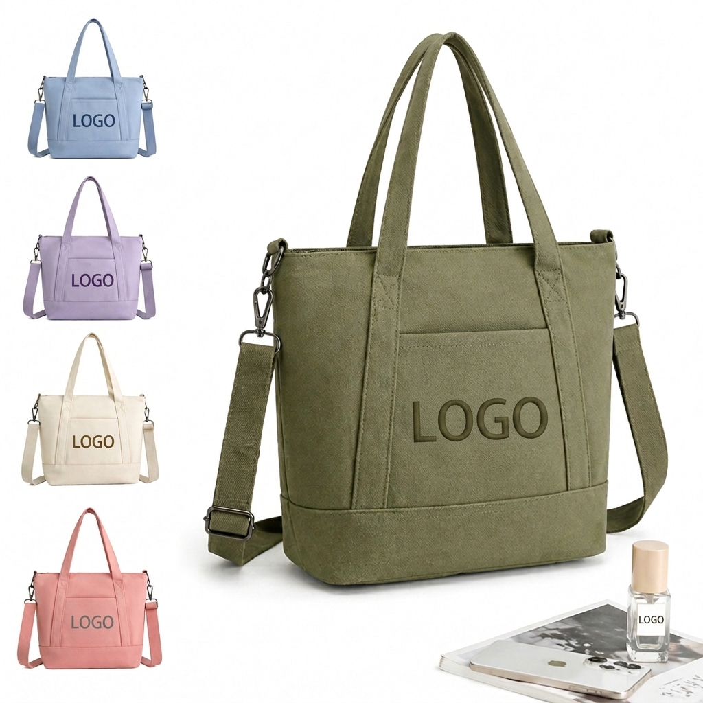 Multi-Functional Canvas Travel Tote with Detachable Crossbody Strap