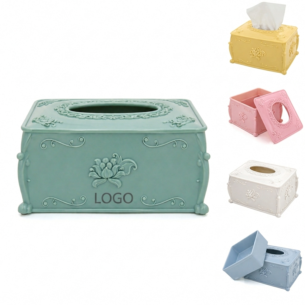 Vintage Relief Pattern Rectangular Tissue Box Holder
