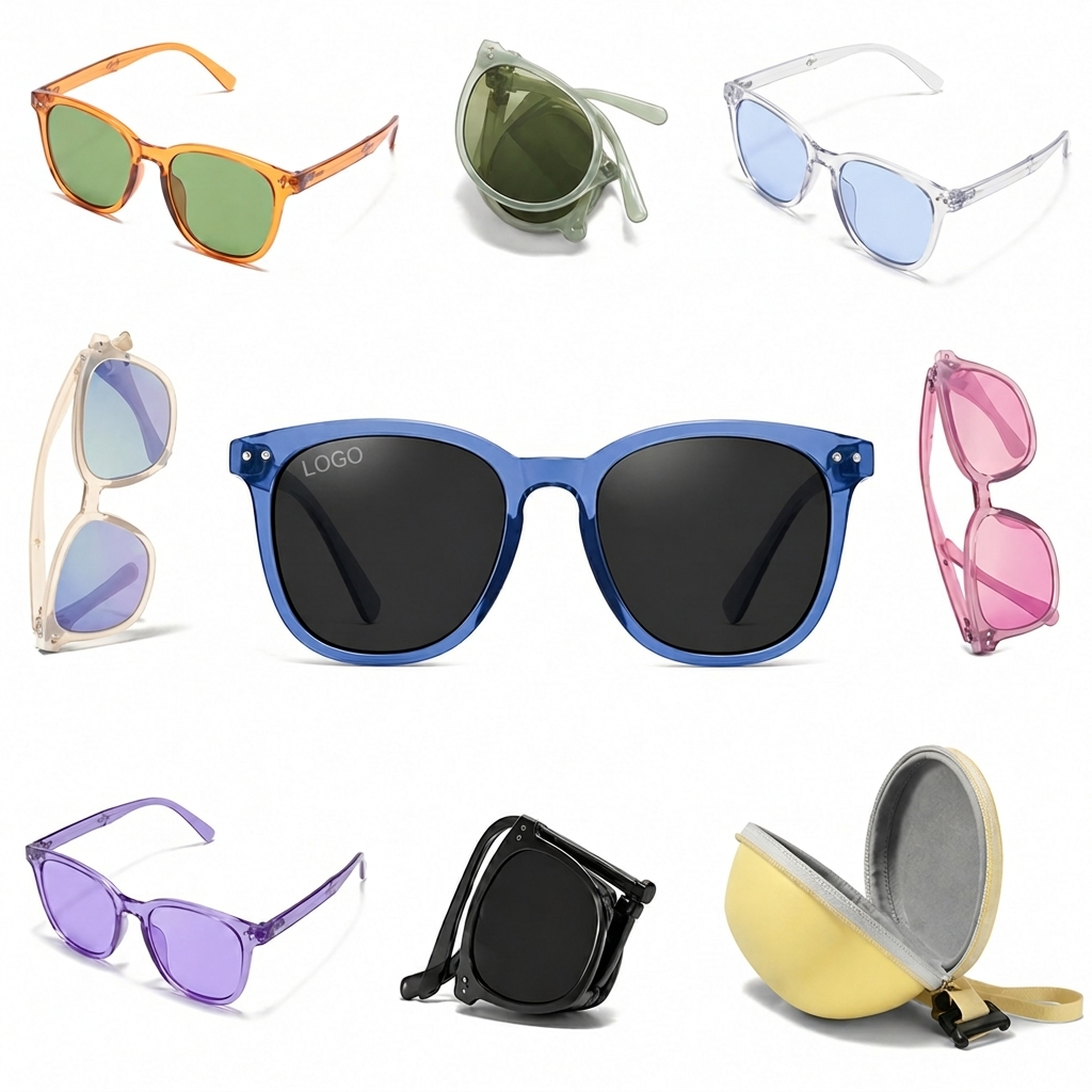 Collapsible Outdoor Eyewear Set with Protective Zippered Travel Case