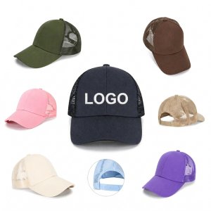Structured Mesh Back Trucker Cap with Adjustable Snapback