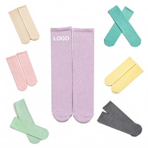 Solid Color Breathable Cotton Children's Crew Socks