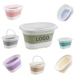 Foldable Ventilated Household Basket with Integrated Handles