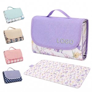 Portable Foldable Picnic Blanket with Integrated Carry Handle