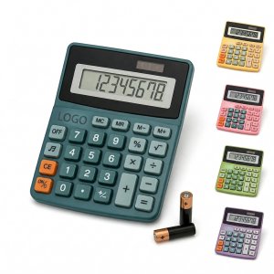Dual-Power 8-Digit Desktop Calculator with Audio Toggle