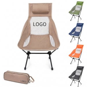 Heavy-Duty High-Back Folding Chair with Integrated Headrest and Carrying Bag