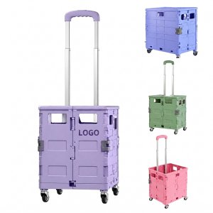 Collapsible Rolling Utility Crate with Locking Lid and Swivel Wheels