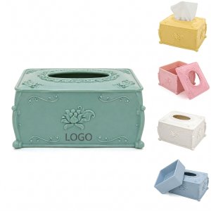 Vintage Relief Pattern Rectangular Tissue Box Holder