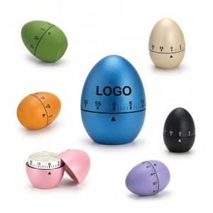 Classic Egg-Shaped Mechanical Kitchen Timer with 60-Minute Rotating Dial