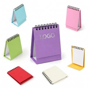Compact Spiral Standing Desk Calendar with Bleed-Resistant Pages