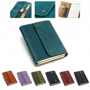 Professional Full-Grain Leather Snap Journal Ledger